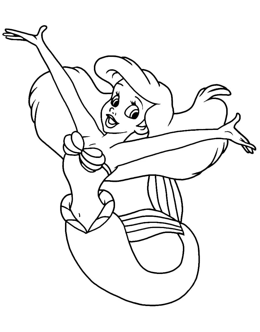 Coloriage Disney Ariel - télécharger et imprimer gratuit sur