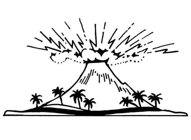 Explosion Volcanique coloring page