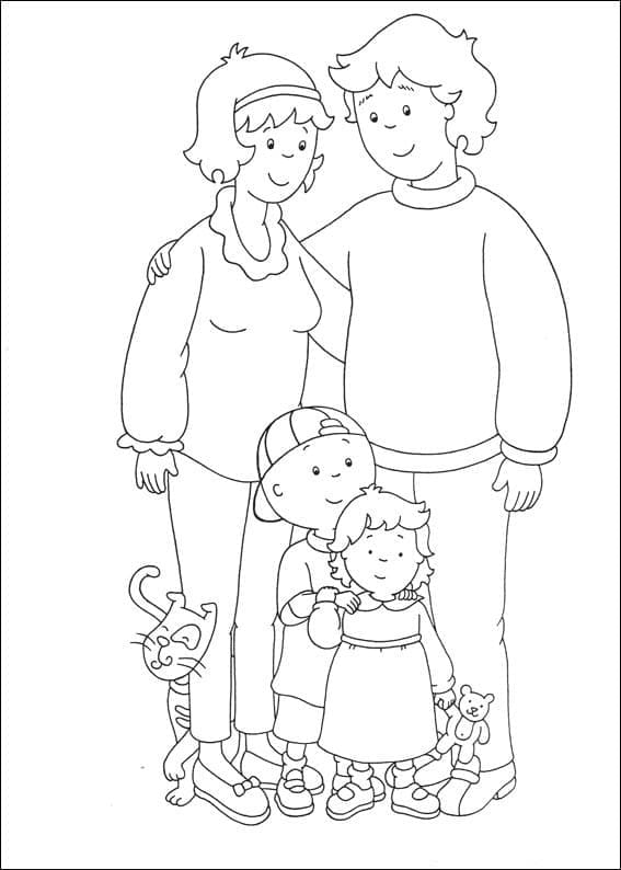 Famille de Caillou coloring page