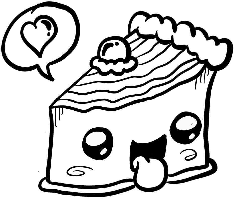 Gâteau Kawaii coloring page