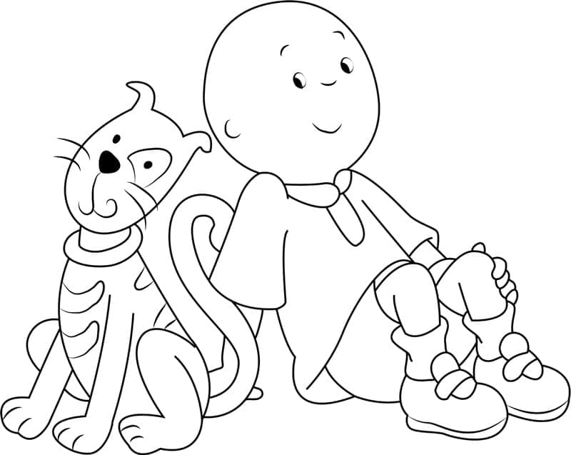 Gilbert et Caillou coloring page
