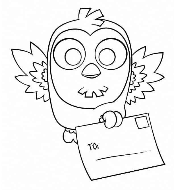 Hibou avec une Lettre coloring page