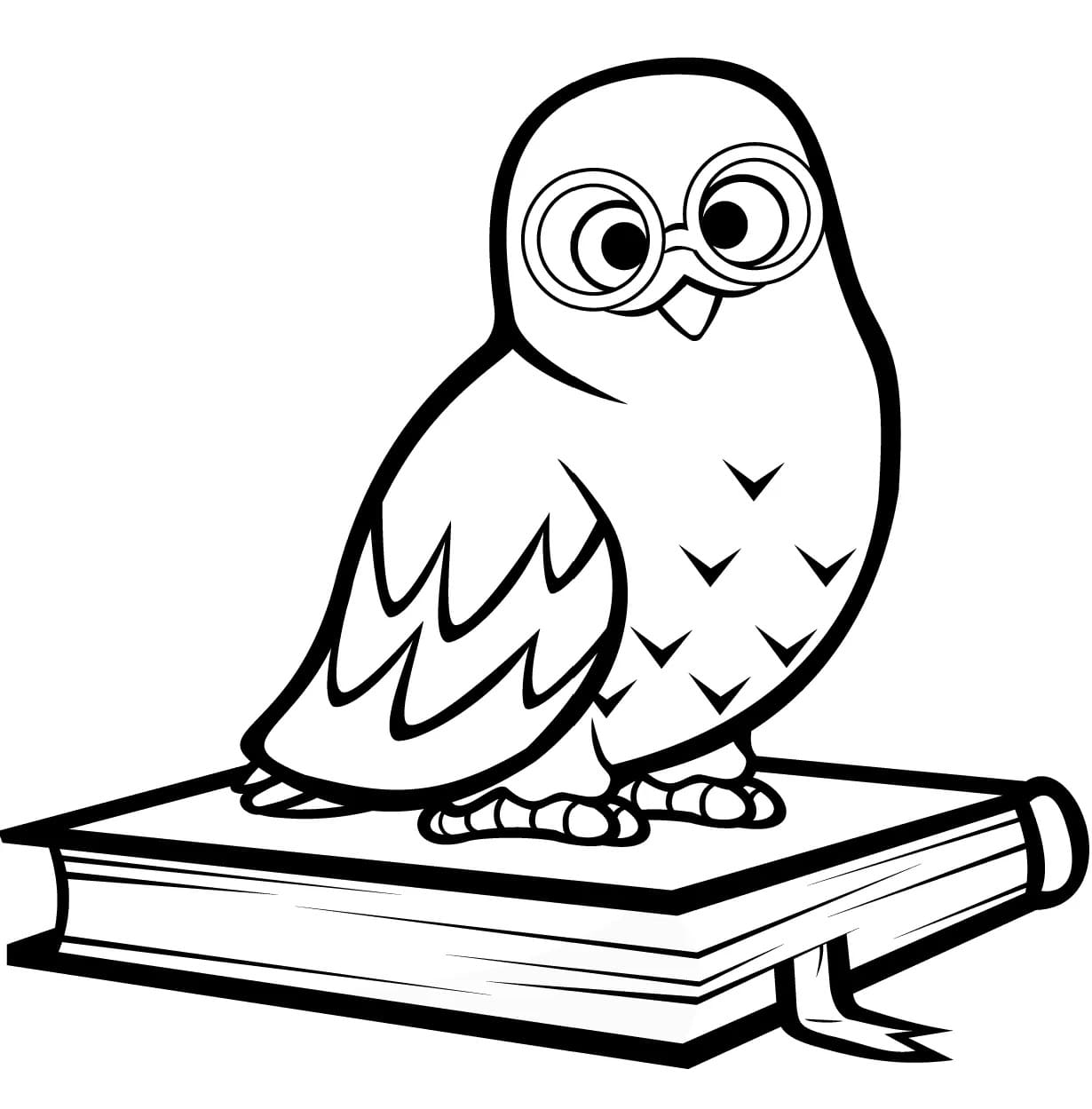 Image De Hibou Assise Sur Un Livre coloring page