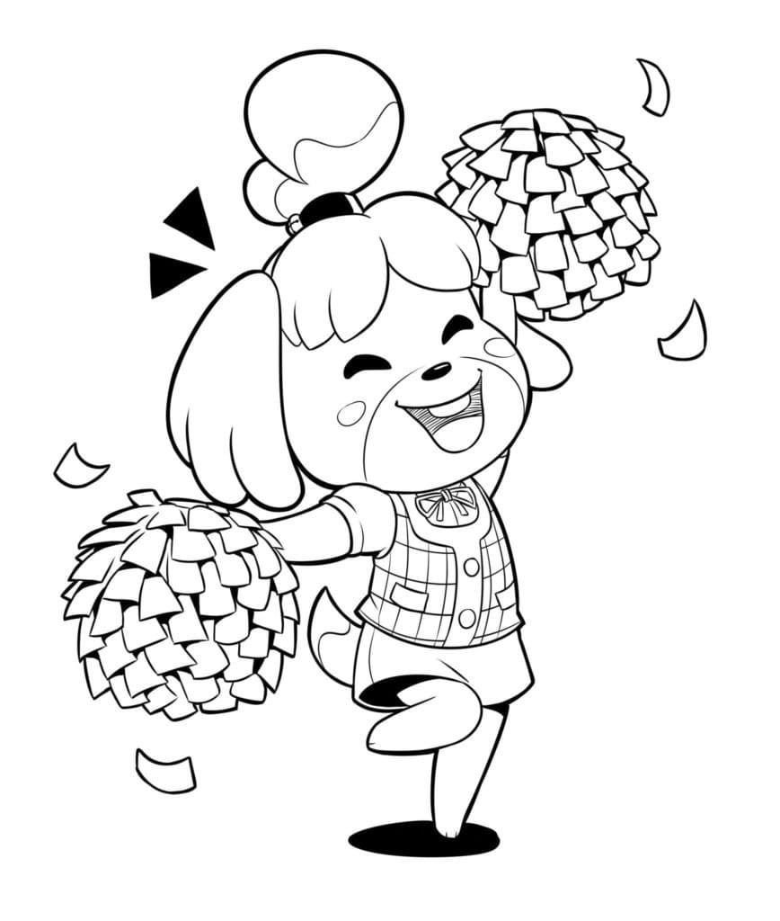 Isabelle dans Animal Crossing coloring page