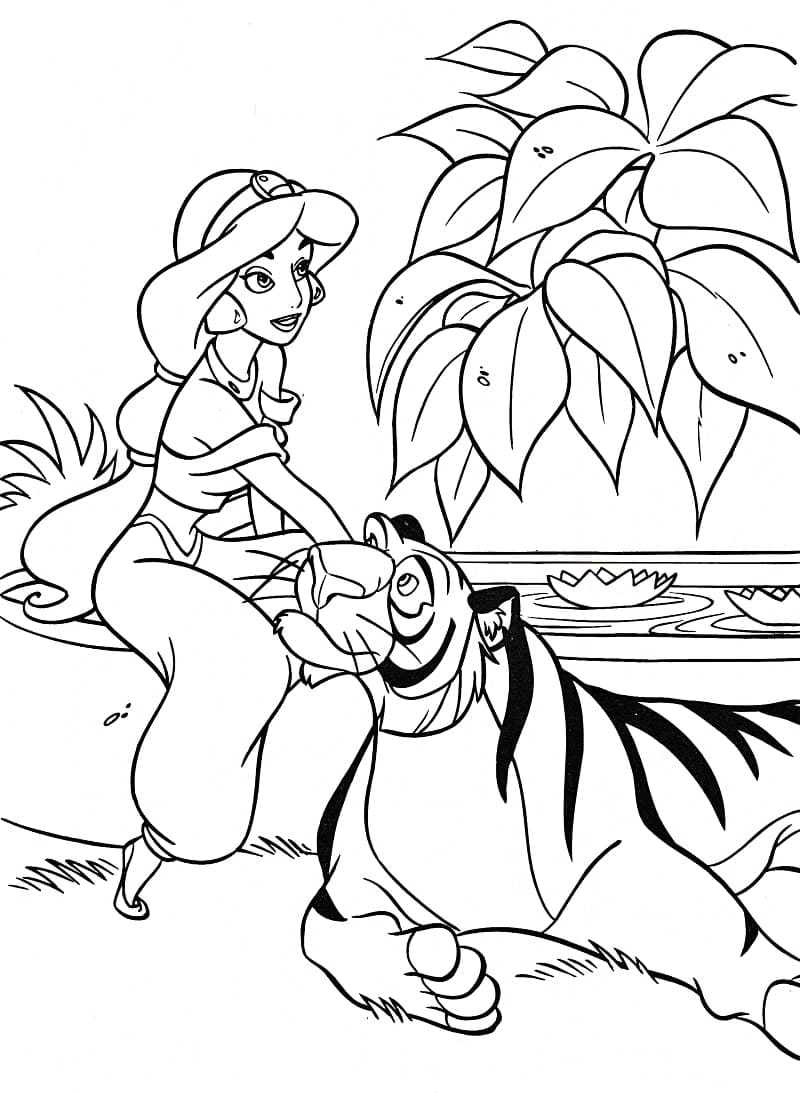 Jasmine et Rajah coloring page