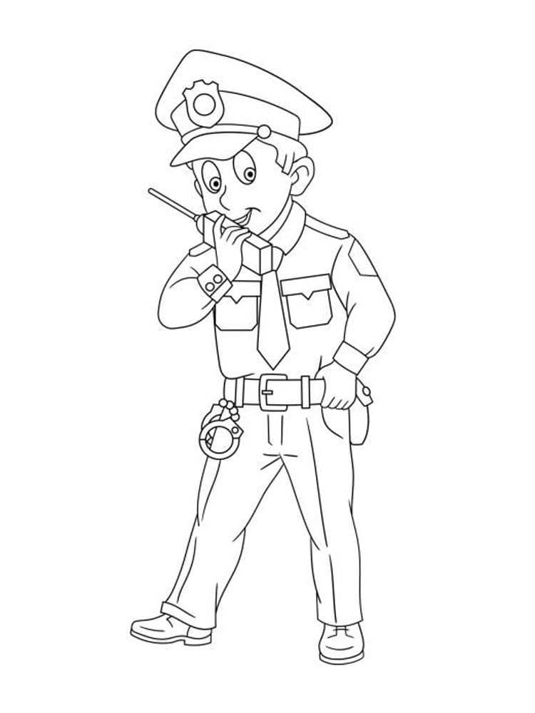 Jeune Policier coloring page