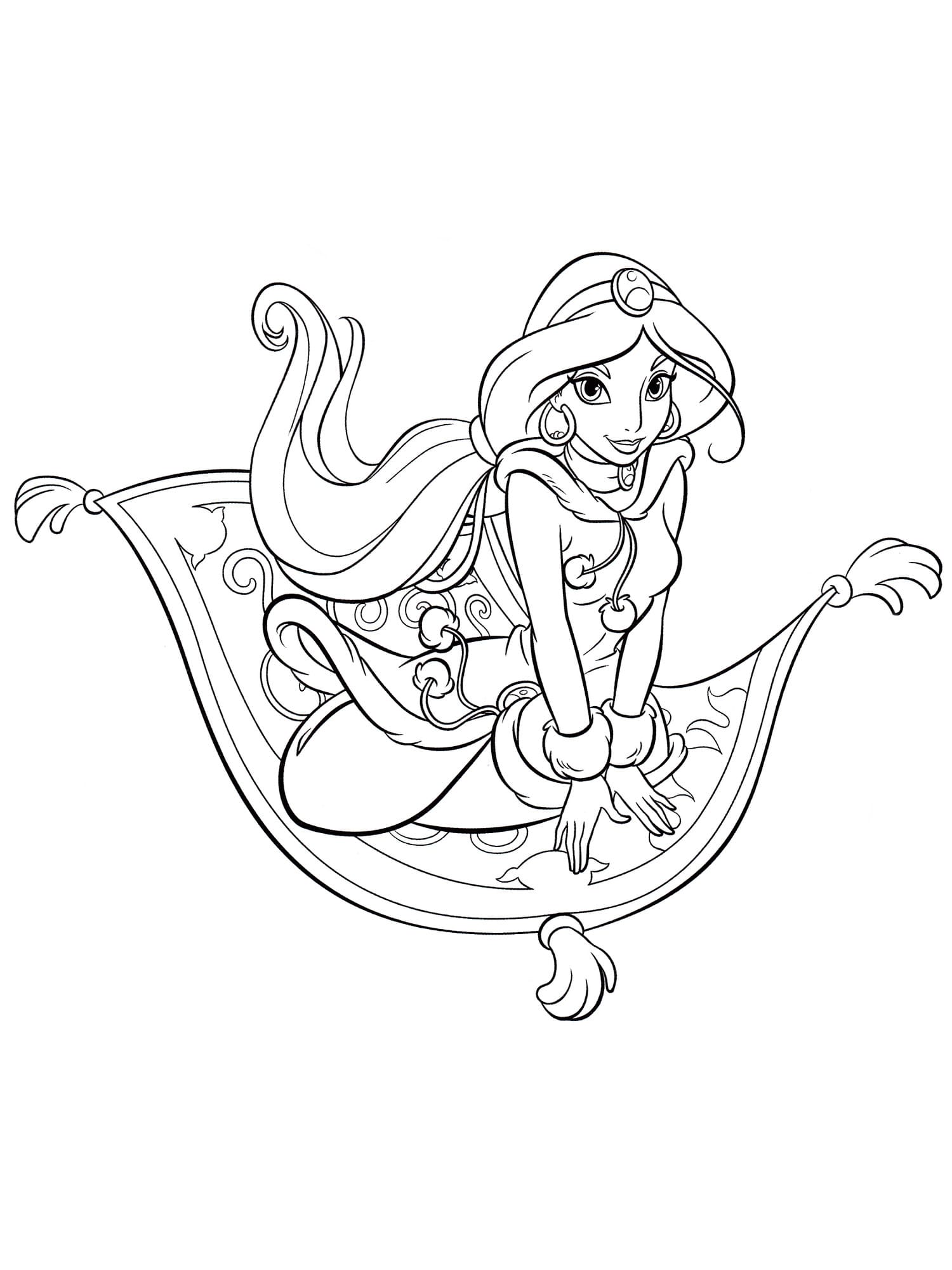 Coloriage Jolie Princesse Jasmine T l charger Et Imprimer Gratuit Sur 