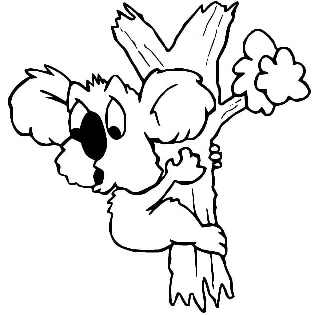 Koala Drôle coloring page
