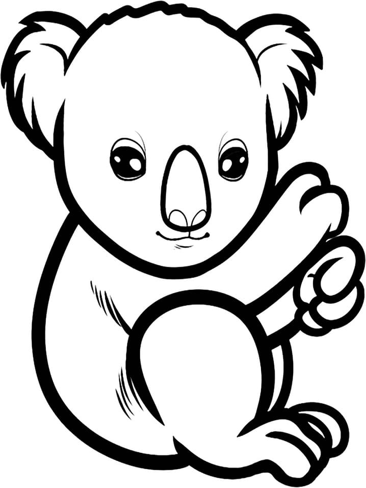 Koala Mignon Gratuit Pour Les Enfants coloring page