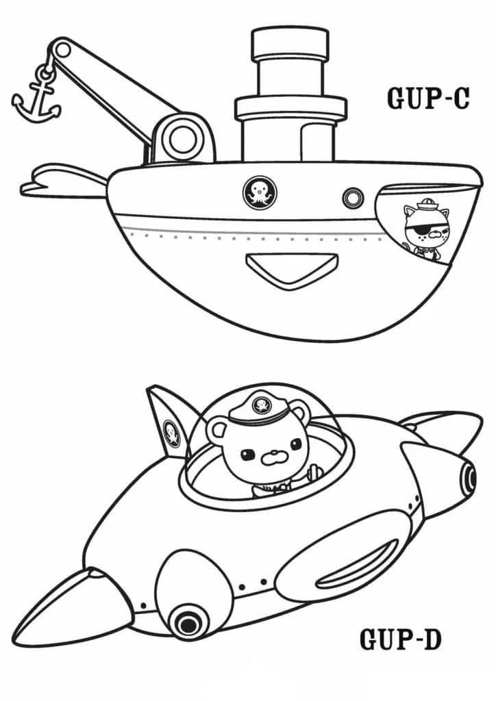 Coloriage Kwazii et Capitaine Barnacles