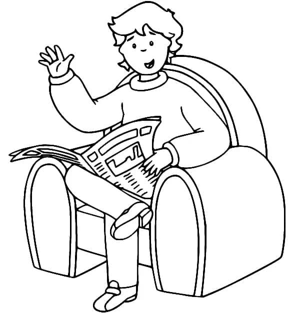 Le Papa de Caillou coloring page