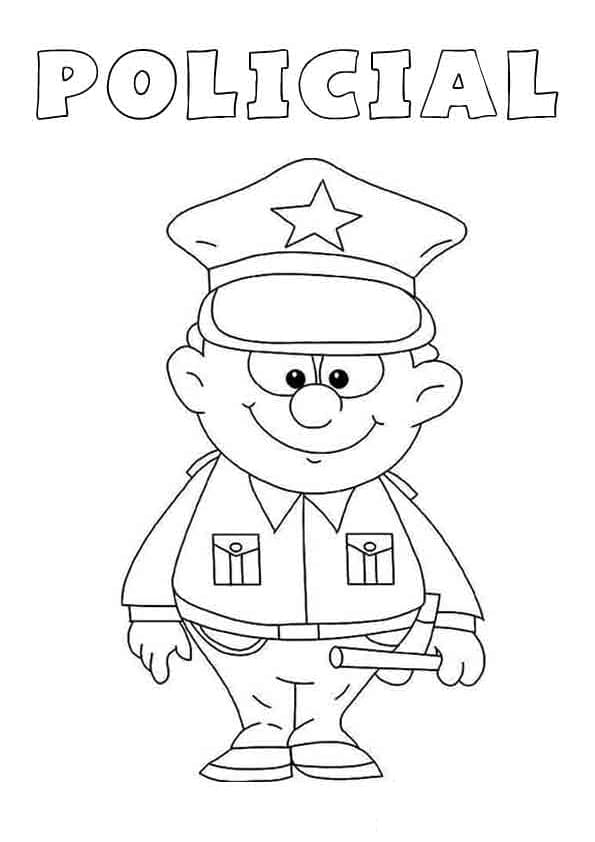 Le Policier Sourit coloring page
