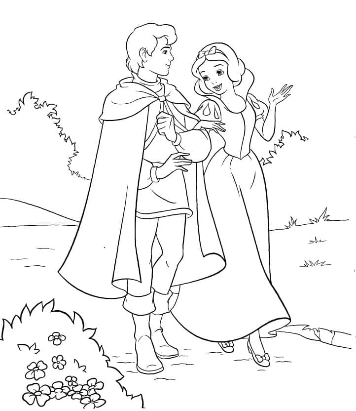 Le Prince et Blanche-Neige coloring page
