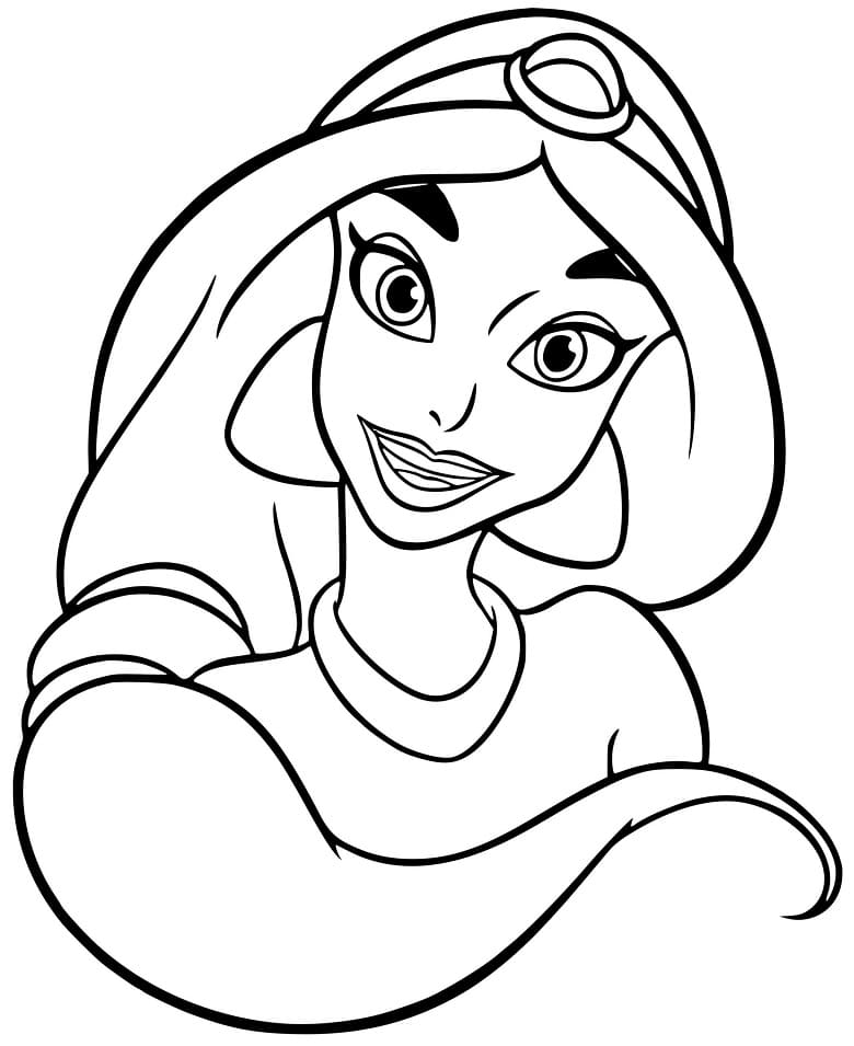 Le Visage de La Princesse Jasmine coloring page