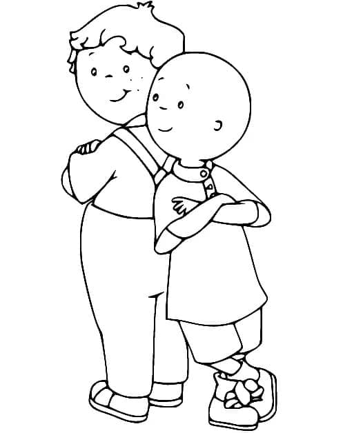 Leo avec Caillou coloring page