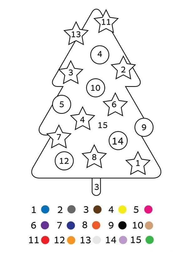 Coloriage Magique CE1 Sapin de Noël