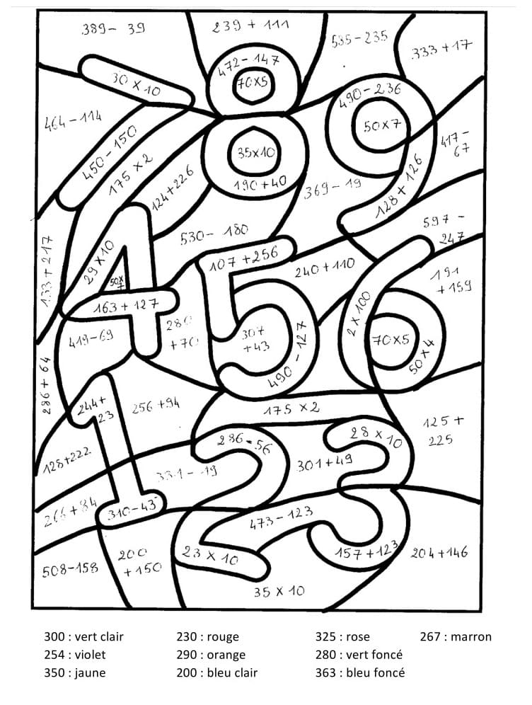 Magique CM1 – Nombres coloring page
