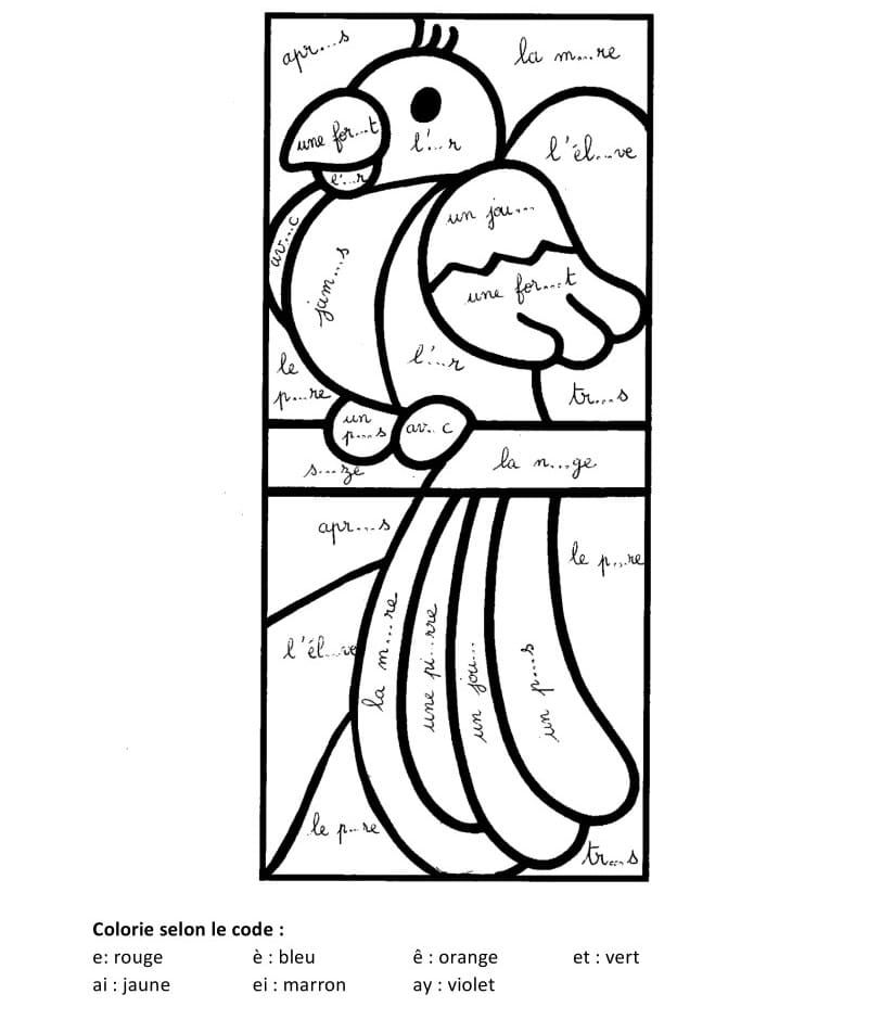 Magique CM1 – Oiseau coloring page