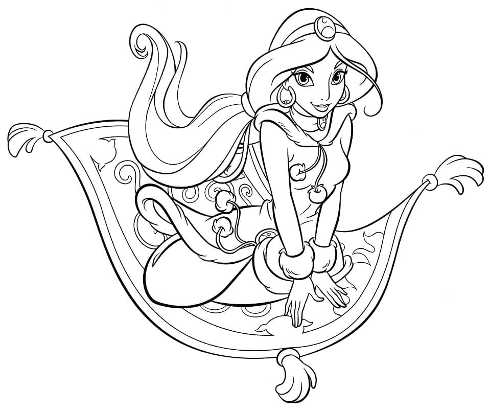 Magnifique Princesse Jasmine coloring page