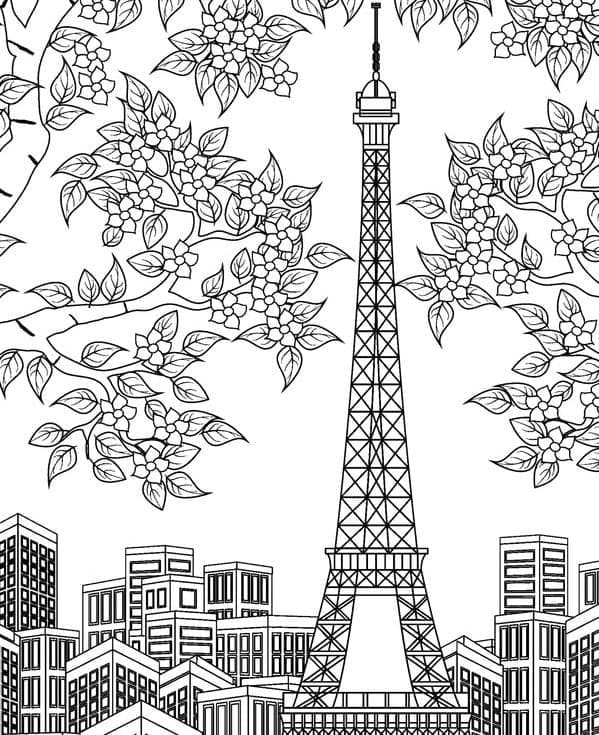 Magnifique Tour Eiffel coloring page