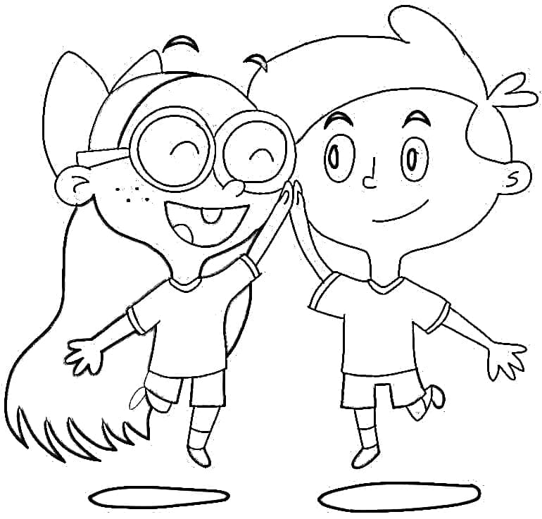 Millie et Cooper Burtonburger coloring page