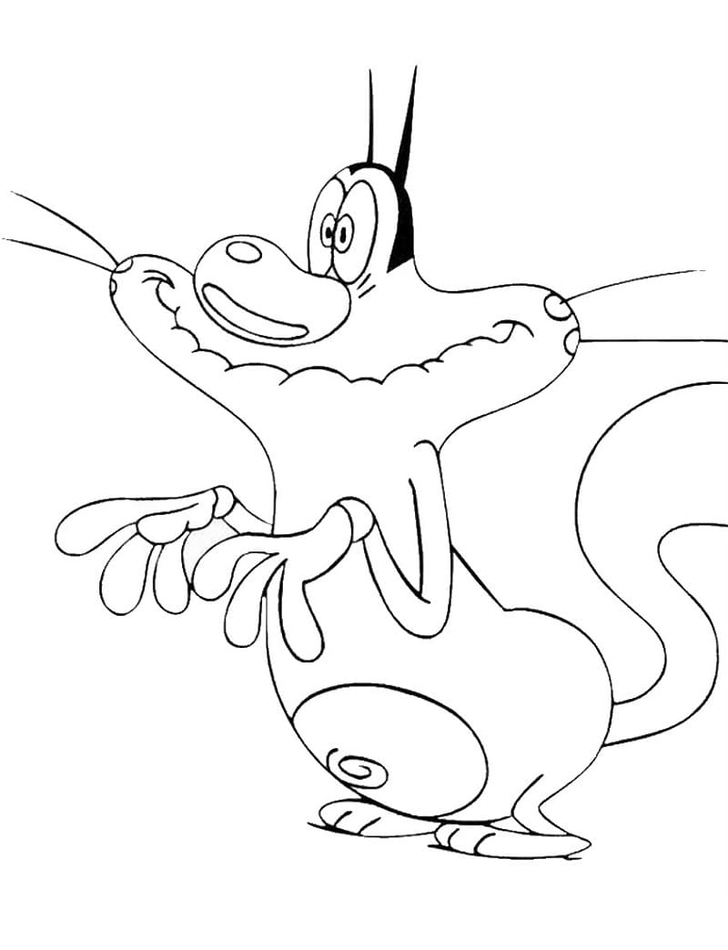 Oggy Drôle coloring page