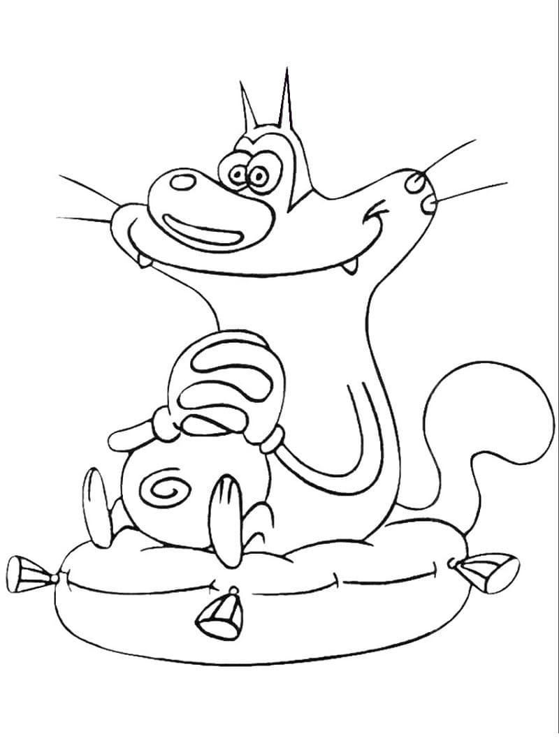 Coloriage Oggy Souriant
