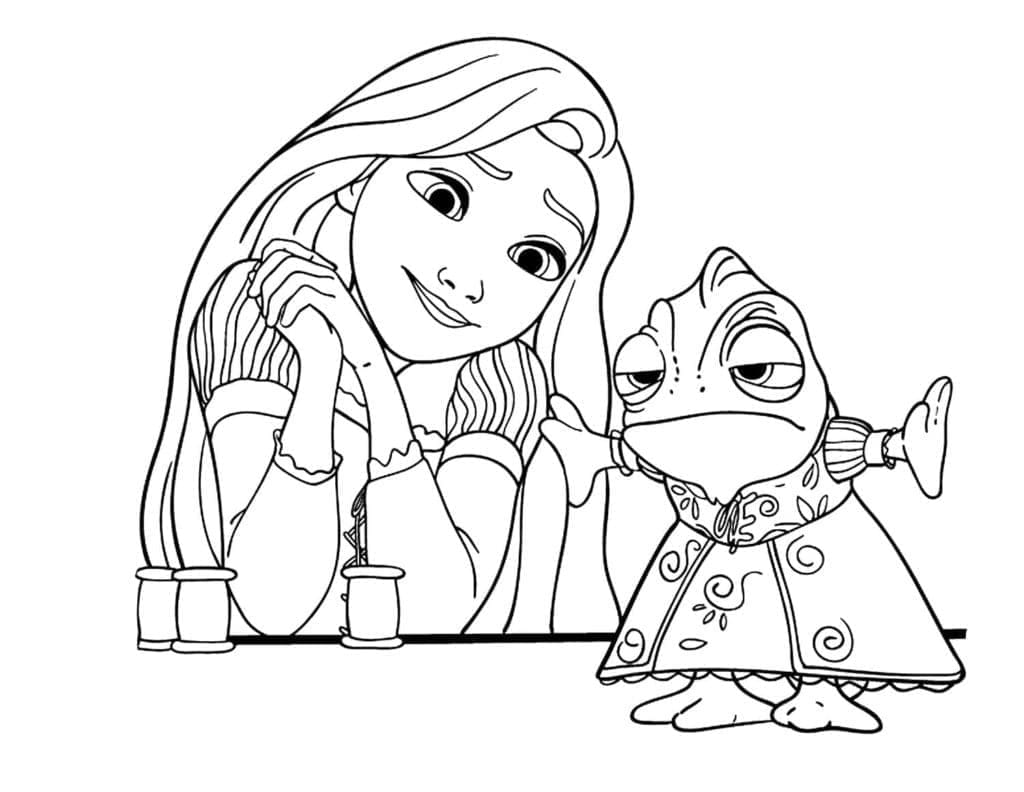 Pascal et Raiponce coloring page
