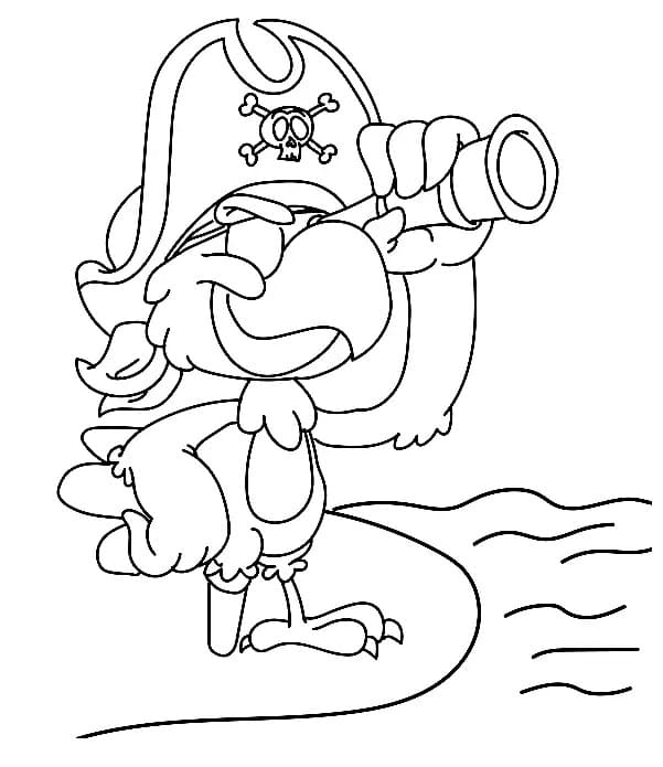 Perroquet Pirate coloring page