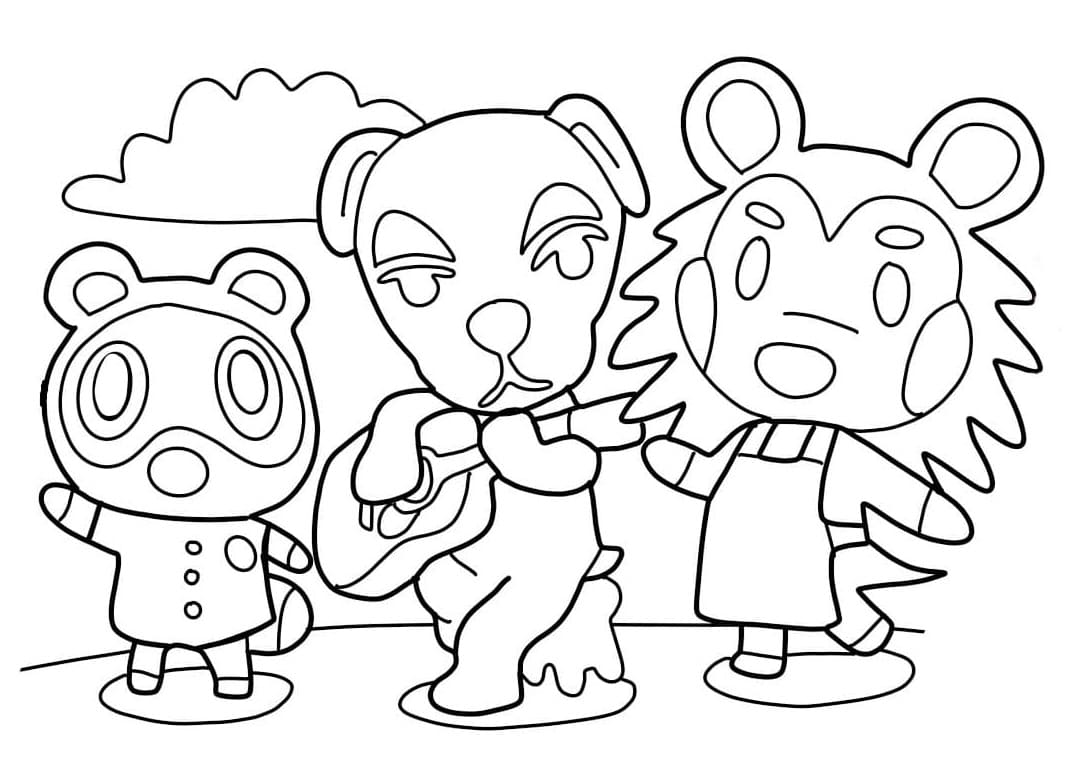 Personnages d’Animal Crossing coloring page