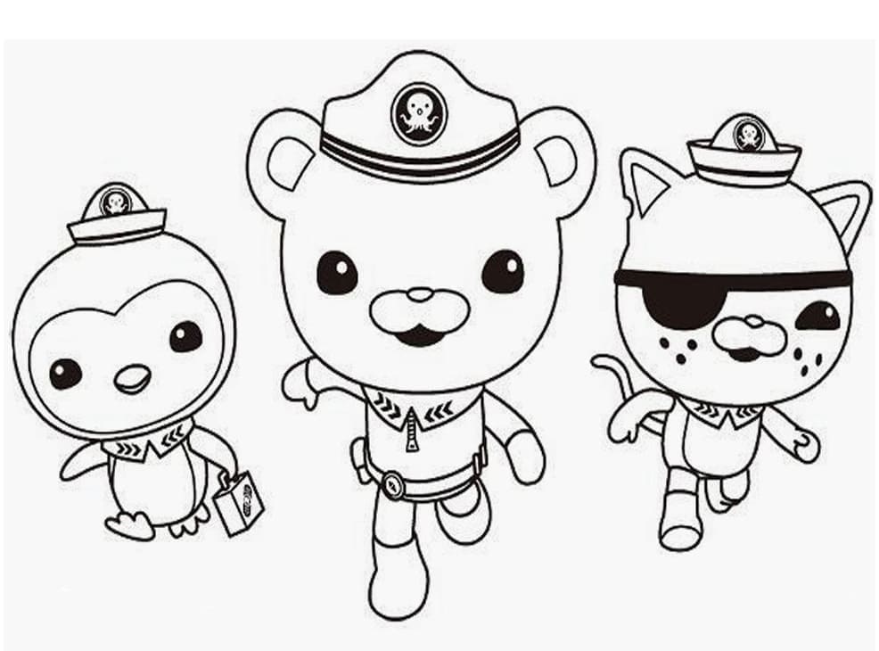 Peso, Capitaine Barnacles et Kwazii coloring page
