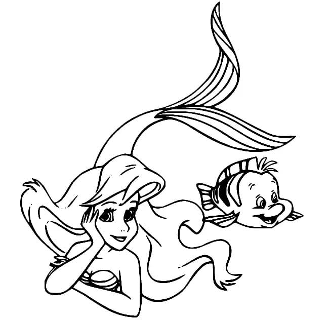 Princesse Ariel et Polochon coloring page