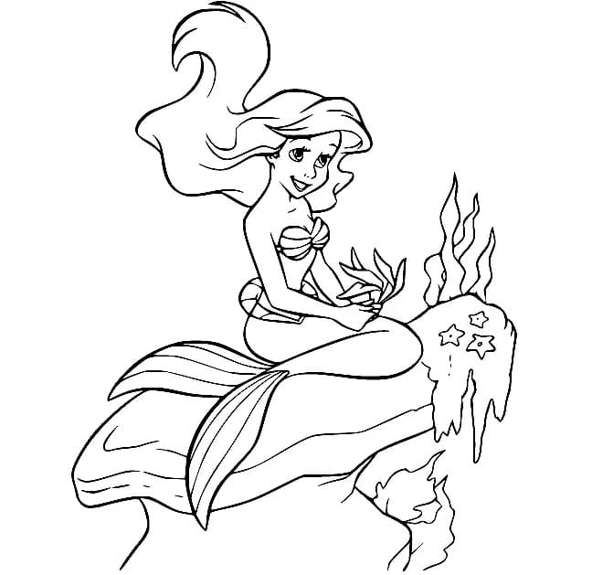 Coloriage Princesse Ariel pour Les Filles