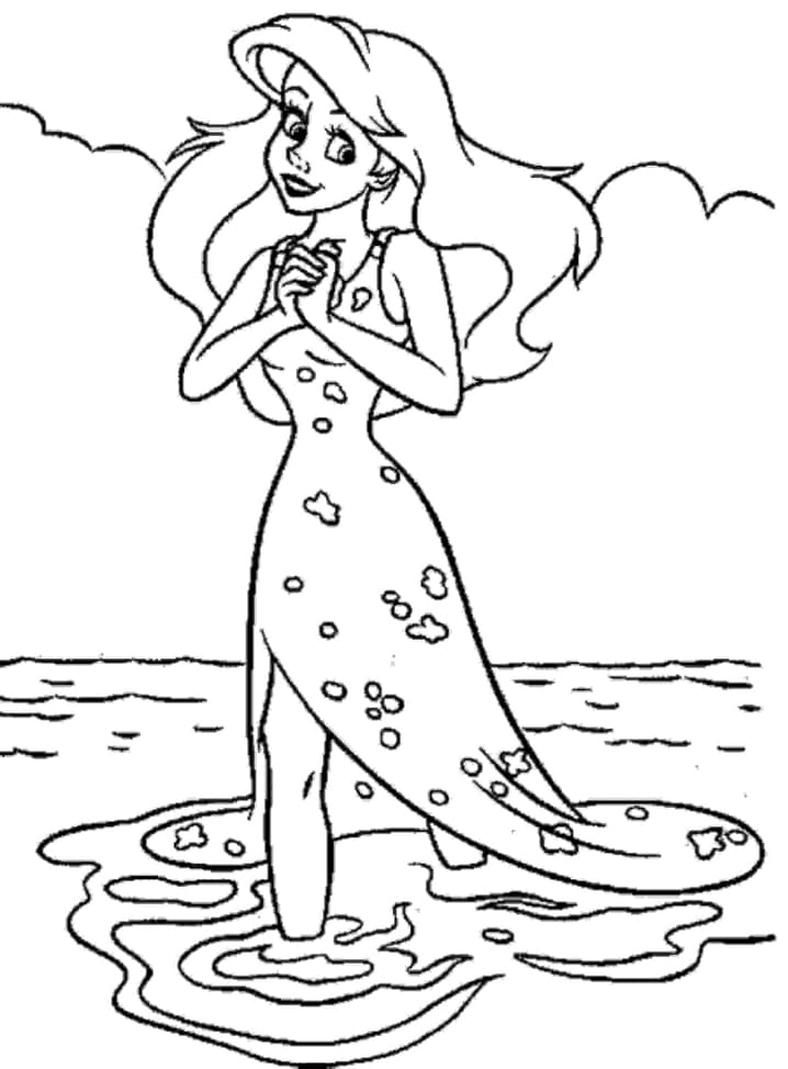 Princesse Ariel Souriante coloring page