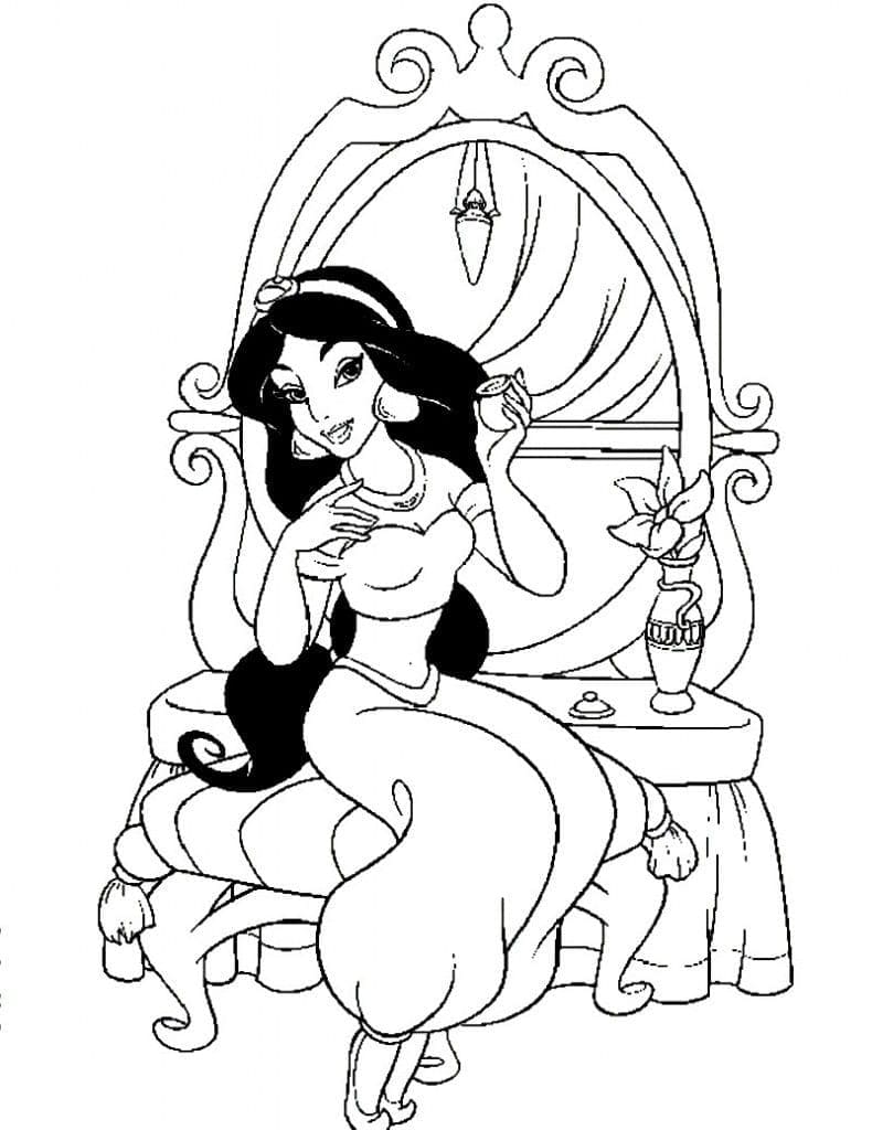 Princesse Jasmine Souriante coloring page