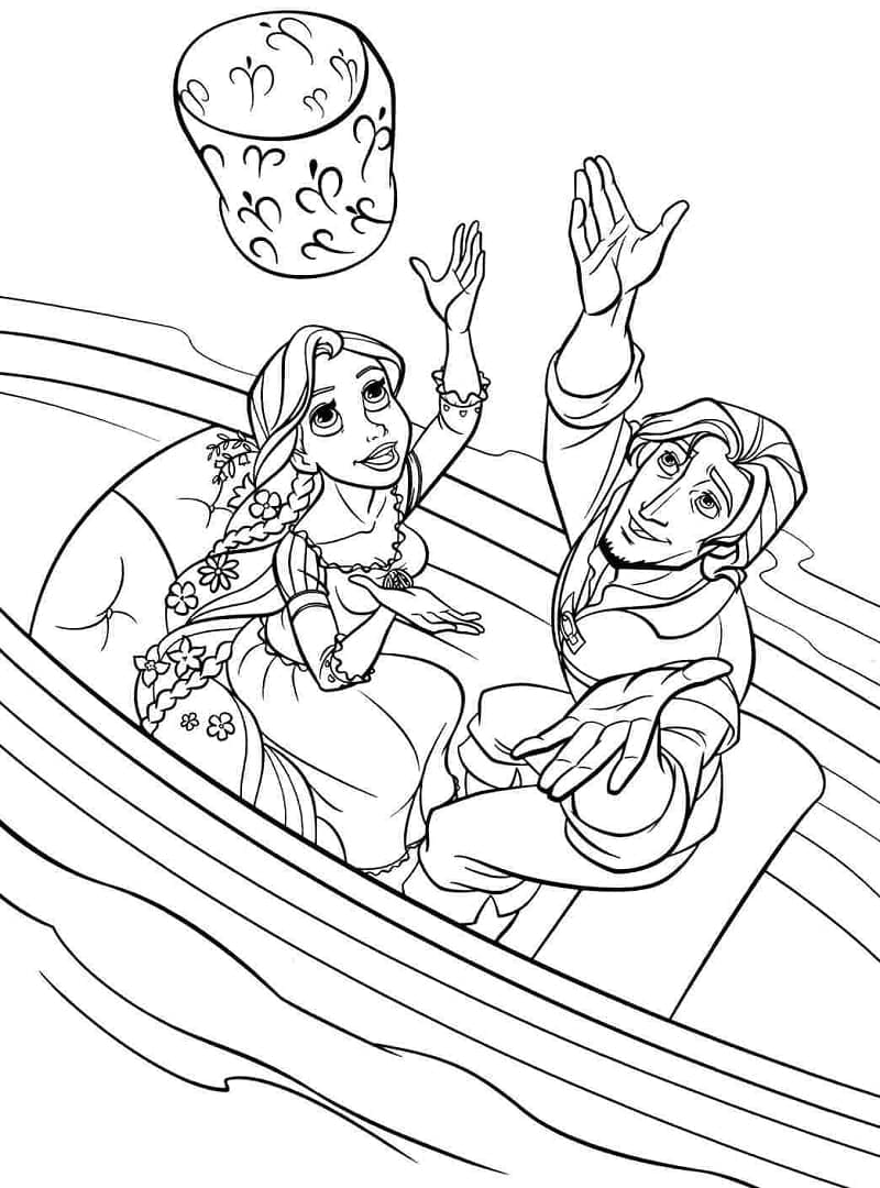 Raiponce et Flynn Rider coloring page