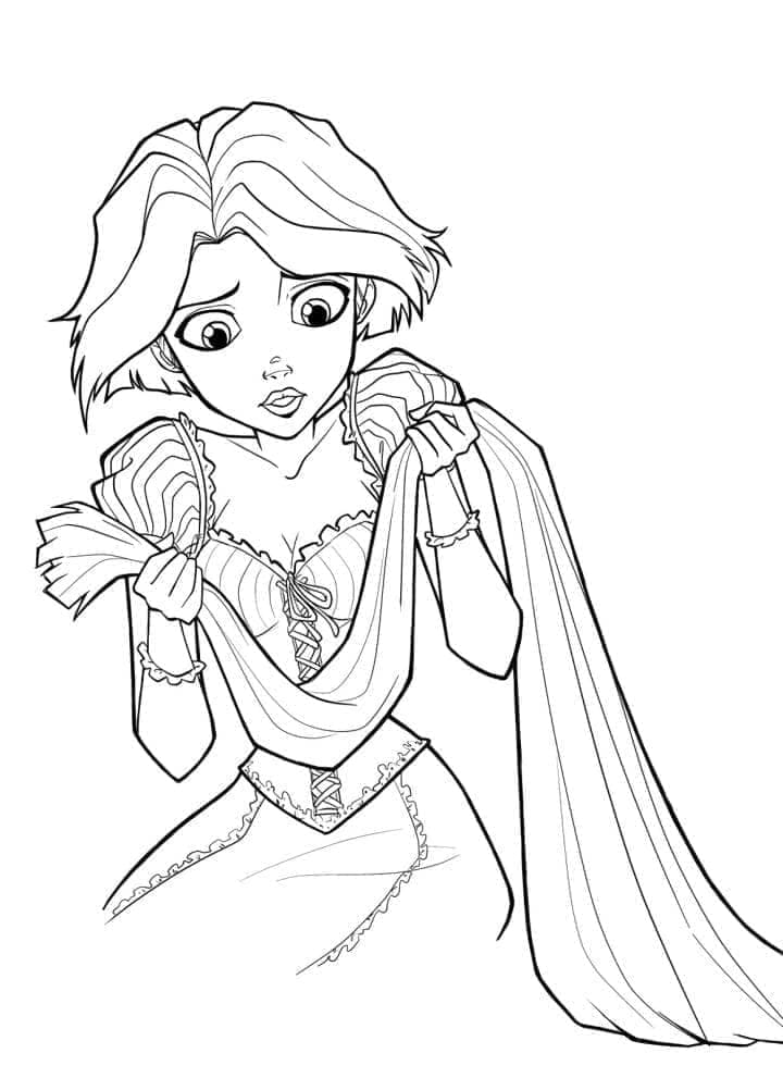 Raiponce Triste coloring page