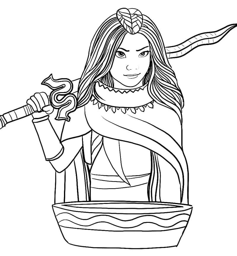 Raya avec Épée coloring page