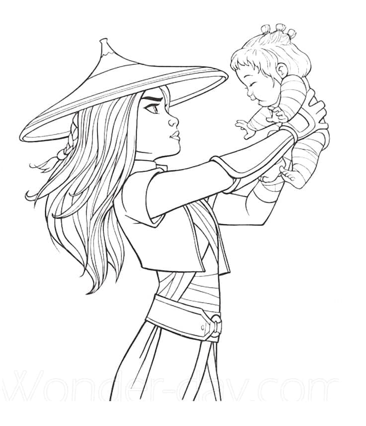 Raya et Noi coloring page