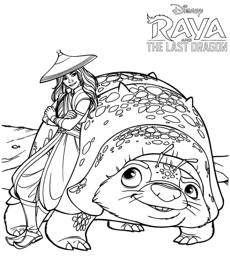 Raya et Tuk Tuk coloring page