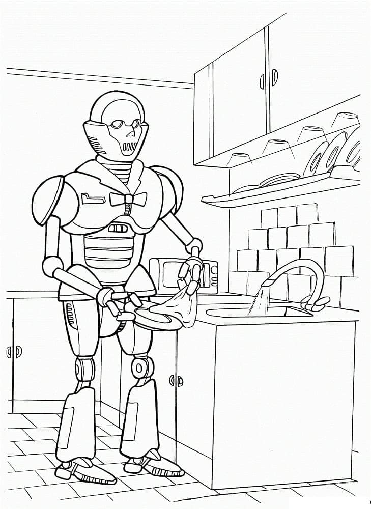 Robot 7 coloring page