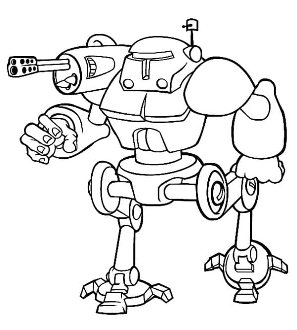 Robot Armé coloring page