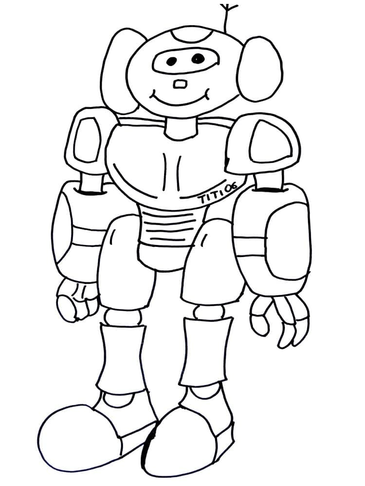 Robot Drôle coloring page