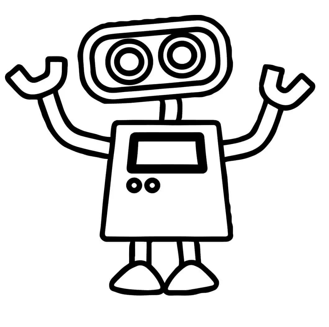Robot Facile coloring page