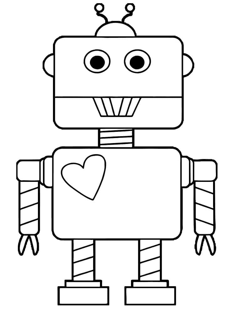 Robot Mignon Gratuit coloring page