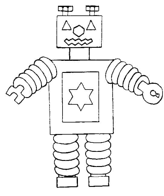 Robot Simple coloring page