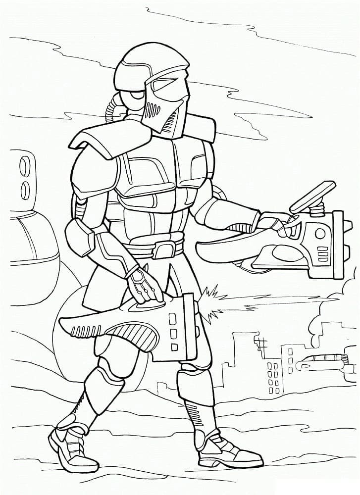 Robot Soldat coloring page