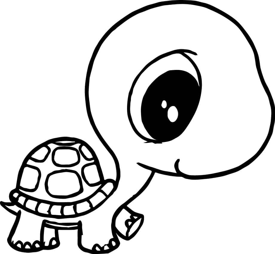 Tortue Kawaii coloring page