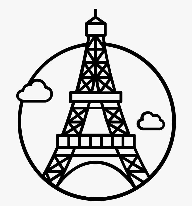 Tour Eiffel 10 coloring page