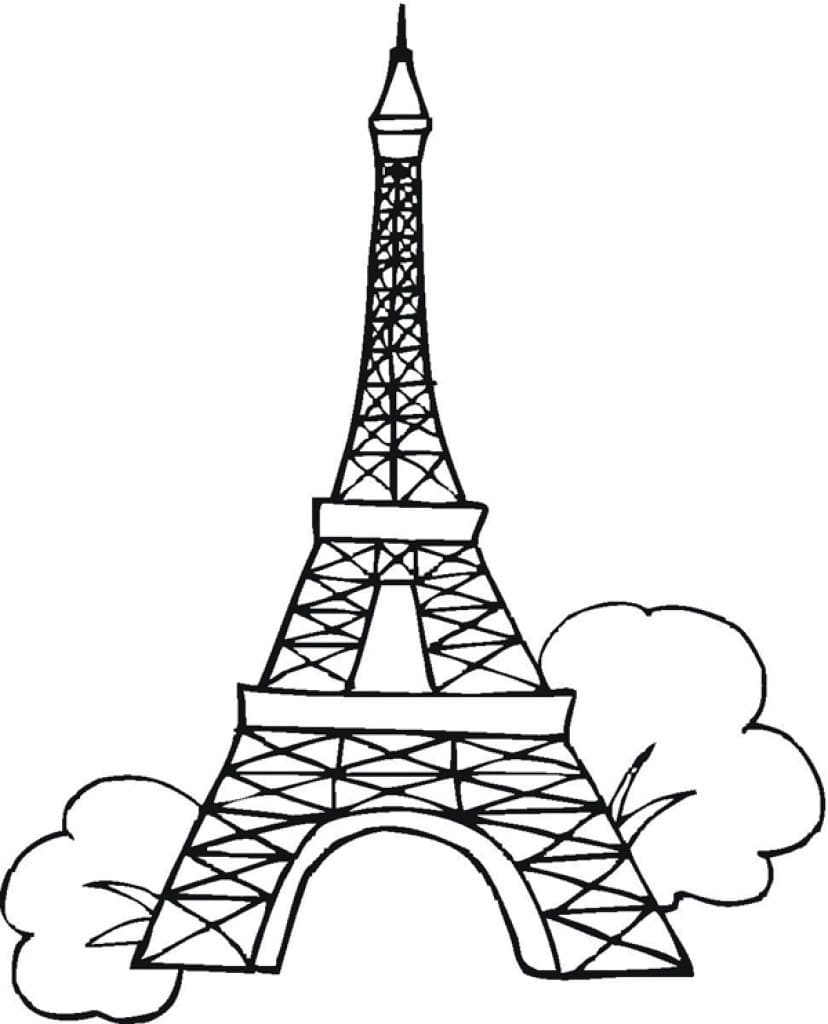 Tour Eiffel 2 coloring page